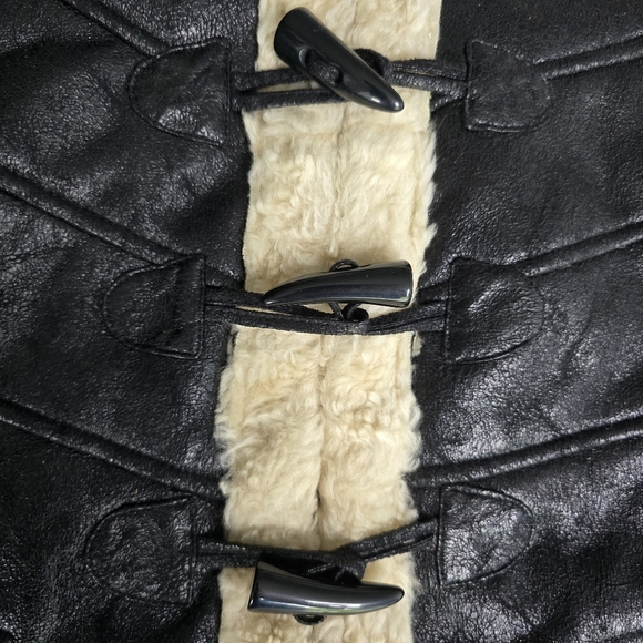 Vintage Guess Two Tone Hooded Faux Suede Leather And Fur Toggle Button Jacket - Picture 4 of 15